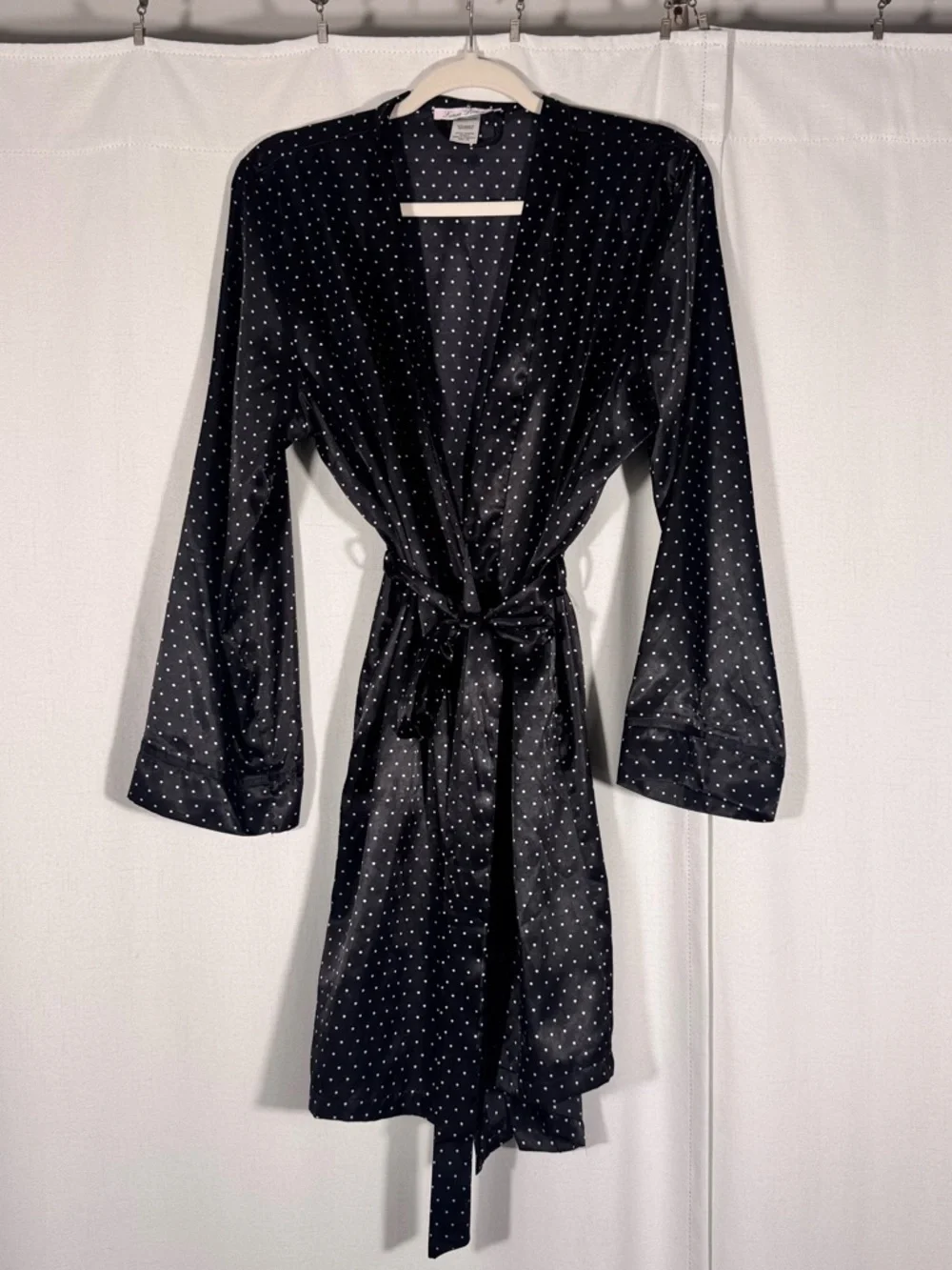 Vintage Linea Donatella Satin Polka Dot Robe